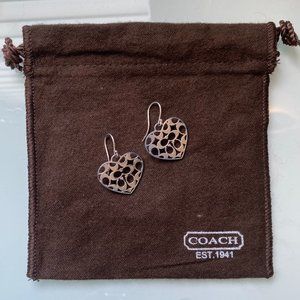 Coach | Silver Heart Drop Earrings